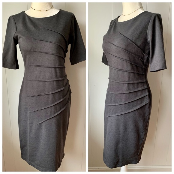 Calvin Klein Dresses & Skirts - Calvin Klein charcoal grey shirt sleeve dress